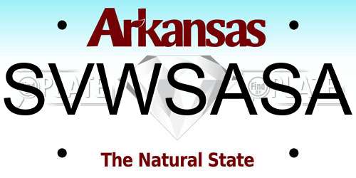 SVWSASA Arkansas License Plate