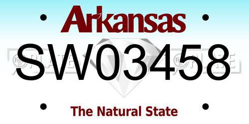 SW03458 Arkansas License Plate