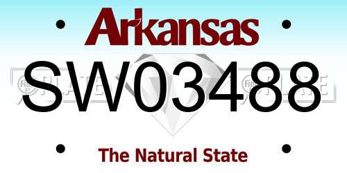 SW03488 Arkansas License Plate
