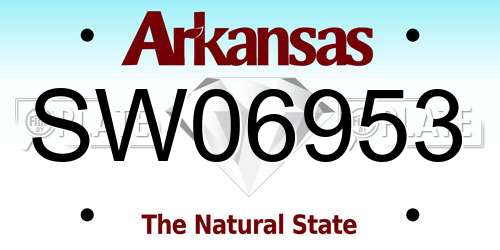 SW06953 Arkansas License Plate