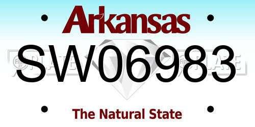 SW06983 Arkansas License Plate