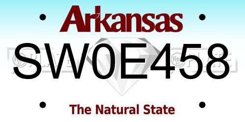 SW0E458 Arkansas License Plate