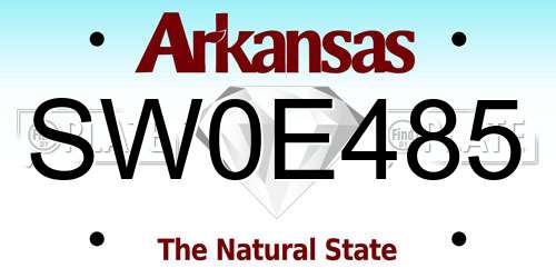 SW0E485 Arkansas License Plate