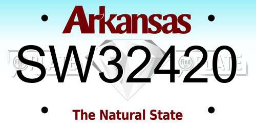 SW32420 Arkansas License Plate