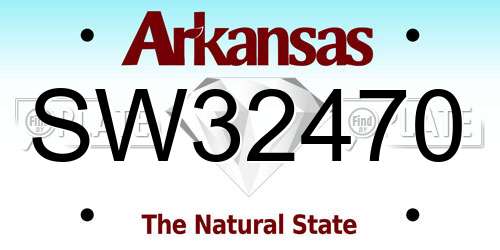 SW32470 Arkansas License Plate