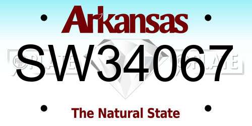 SW34067 Arkansas License Plate