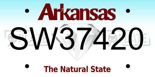 SW37420 Arkansas License Plate