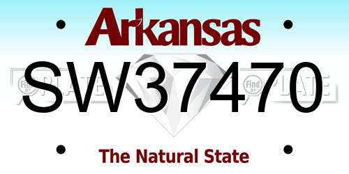 SW37470 Arkansas License Plate
