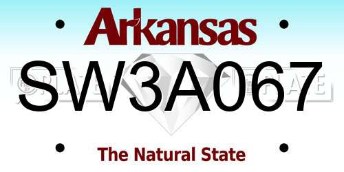 SW3A067 Arkansas License Plate