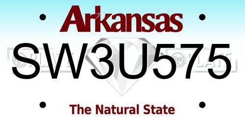 SW3U575 Arkansas License Plate