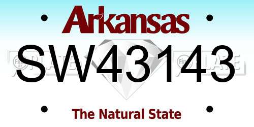 SW43143 Arkansas License Plate