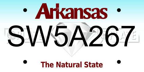 SW5A267 Arkansas License Plate