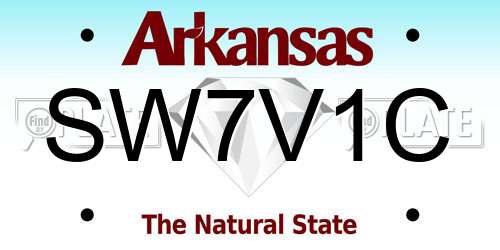 SW7V1C Arkansas License Plate