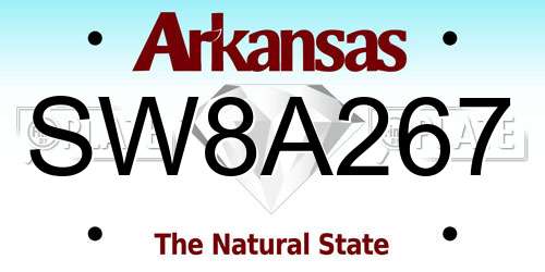 SW8A267 Arkansas License Plate