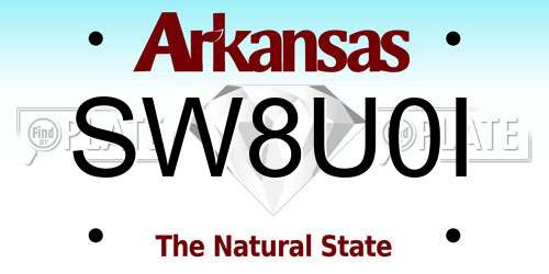 SW8U0I Arkansas License Plate