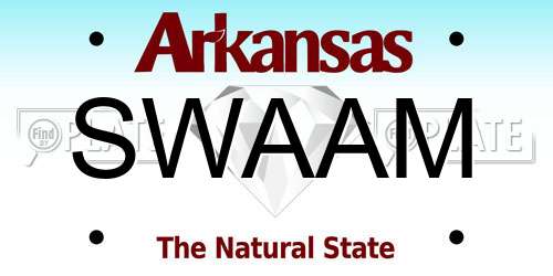 SWAAM Arkansas License Plate