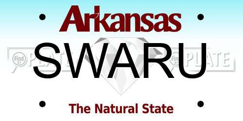 SWARU Arkansas License Plate