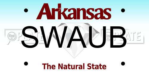 SWAUB Arkansas License Plate