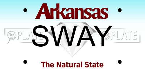 SWAY Arkansas License Plate