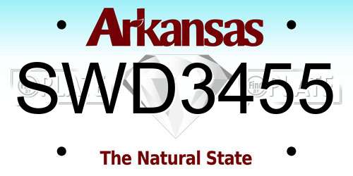 SWD3455 Arkansas License Plate