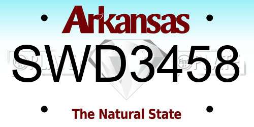 SWD3458 Arkansas License Plate