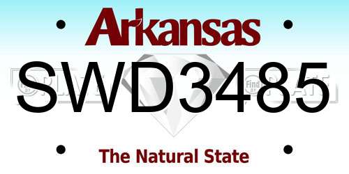 SWD3485 Arkansas License Plate