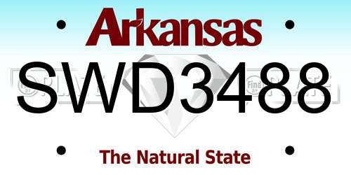 SWD3488 Arkansas License Plate