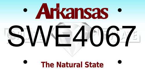 SWE4067 Arkansas License Plate