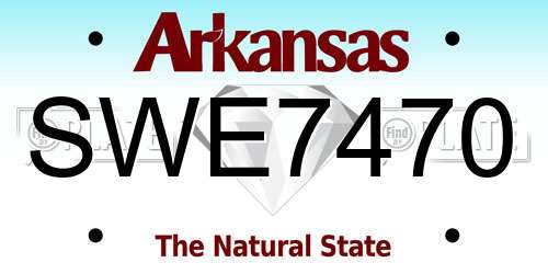 SWE7470 Arkansas License Plate