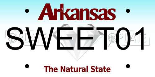 SWEET01 Arkansas License Plate