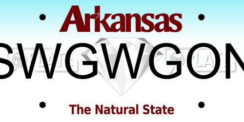 SWGWGON Arkansas License Plate