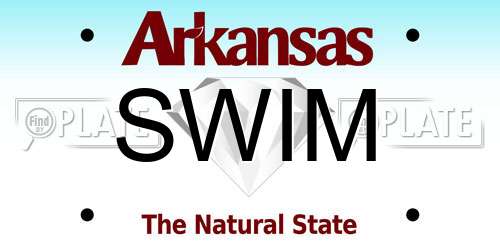 SWIM Arkansas License Plate