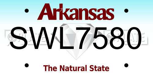 SWL7580 Arkansas License Plate