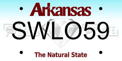 SWLO59 Arkansas License Plate