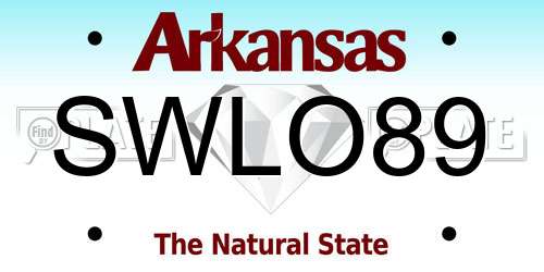 SWLO89 Arkansas License Plate