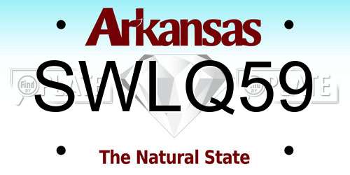 SWLQ59 Arkansas License Plate