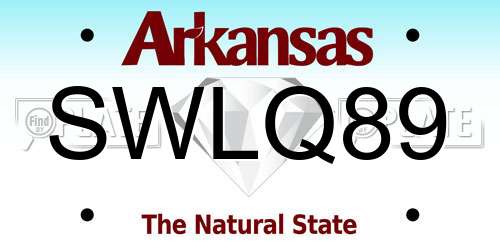 SWLQ89 Arkansas License Plate