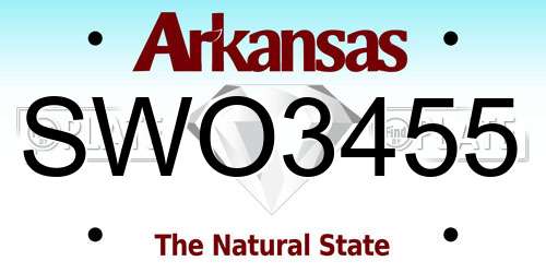 SWO3455 Arkansas License Plate