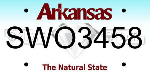SWO3458 Arkansas License Plate