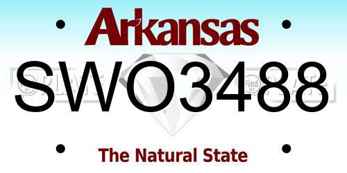 SWO3488 Arkansas License Plate