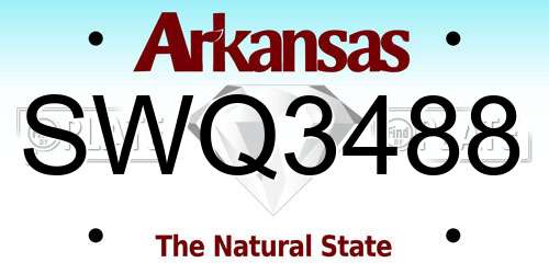 SWQ3488 Arkansas License Plate