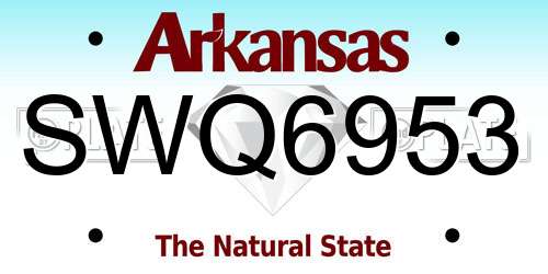 SWQ6953 Arkansas License Plate