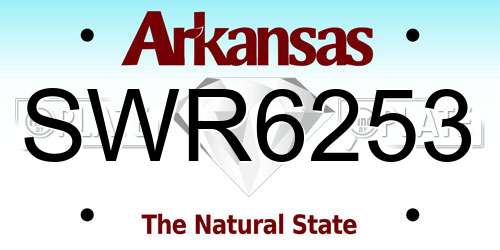 SWR6253 Arkansas License Plate