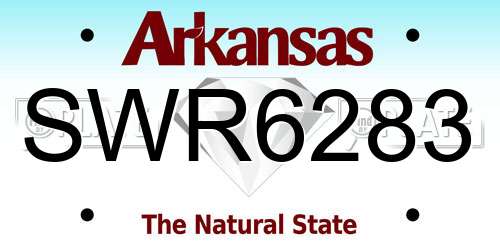 SWR6283 Arkansas License Plate