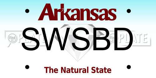 SWSBD Arkansas License Plate