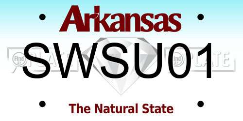 SWSU01 Arkansas License Plate