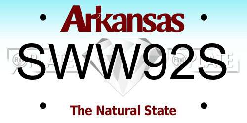 SWW92S Arkansas License Plate