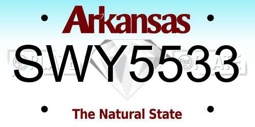 SWY5533 Arkansas License Plate