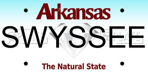 SWYSSEE Arkansas License Plate