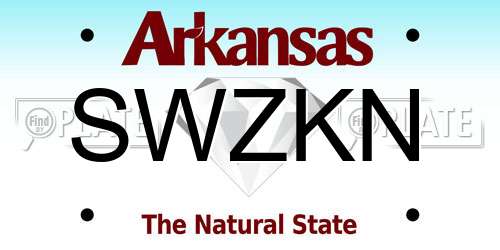 SWZKN Arkansas License Plate